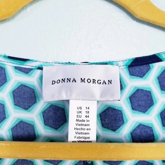 DONNA MORGAN Jade Faux Wrap Dress size 14 - Picture 4 of 5